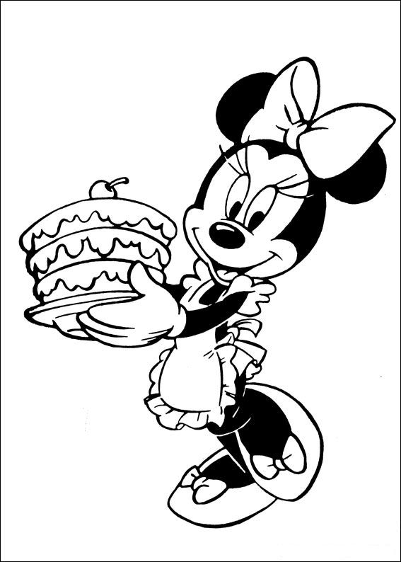 Plansa de colorat cu Minnie Mouse 34 28